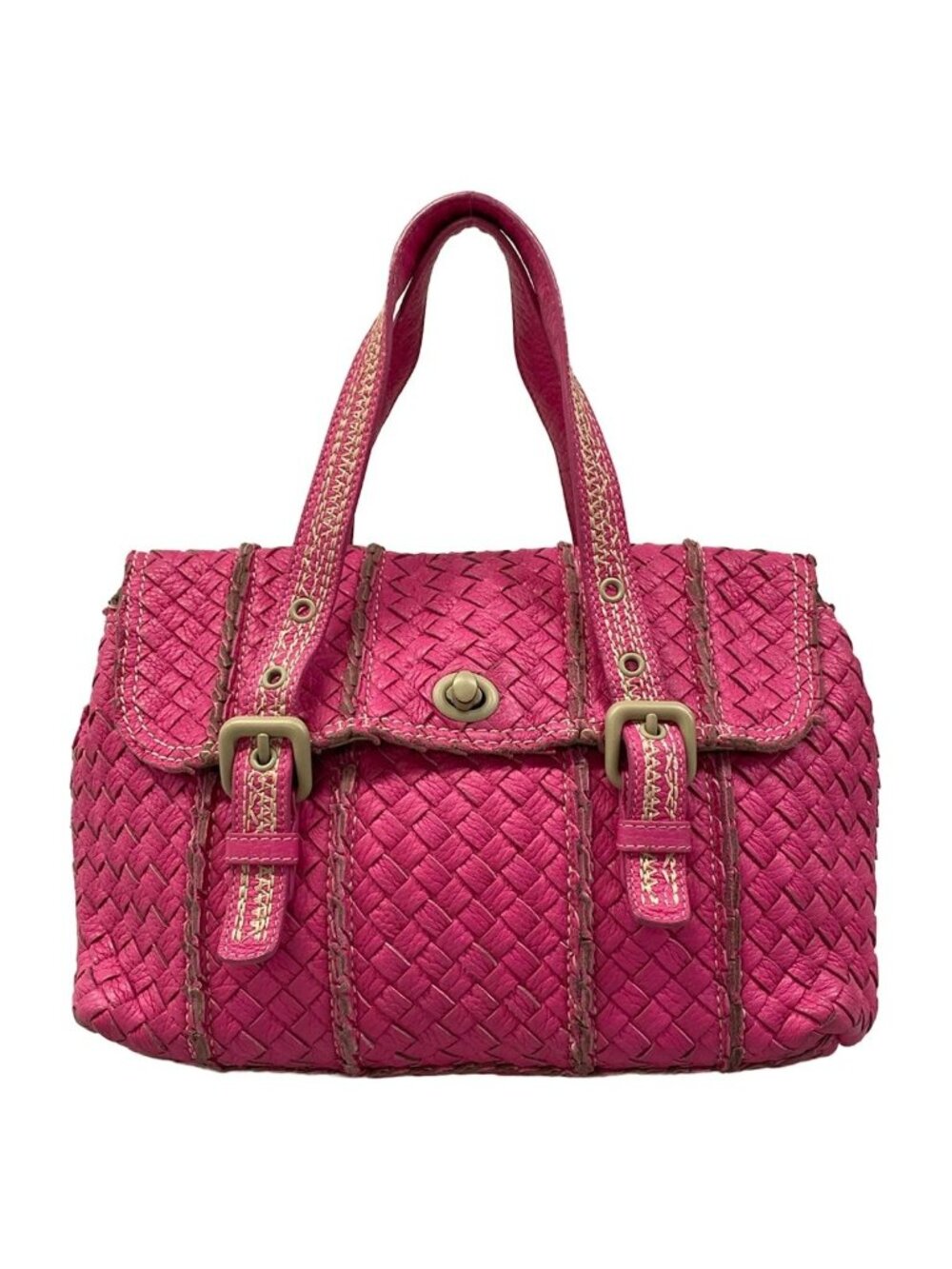 Bottega Veneta Handbag Intrecciato Pink Leather